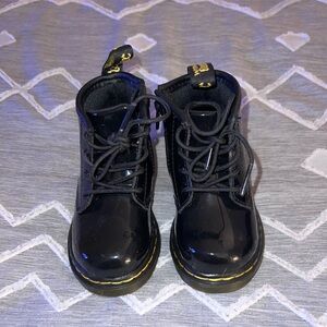 Dr. Martens Shiny Black Kids Boots